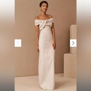 Teri Jon Yvonne Champagne Off Shoulder Mother of Bride Dress, like new, size 12